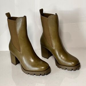 Schutz Billie Leather Heeled Lug Ankle Boots